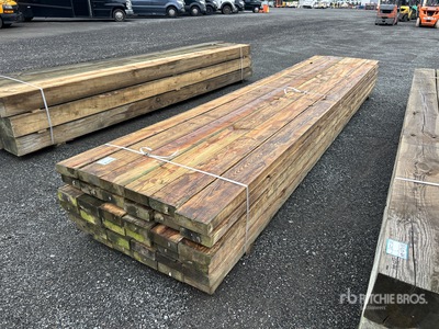 Quantity of (36) Surplus Pressure Treated Lumber 3 in x 8 in x 18 ft Lumber