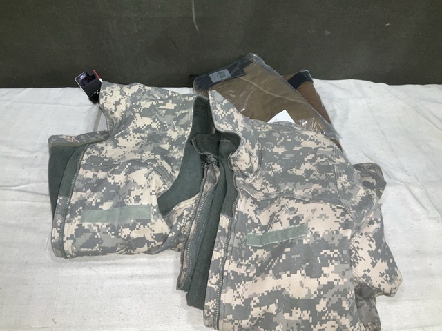 (1) Camouflage Jacket, (177) Pairs of Long Johns & Assorted Items