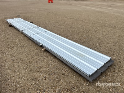 Quantity of 23 ft Corrugated Steel Roofing (Unused)
