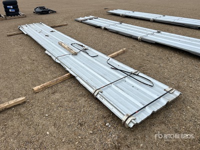 Quantity of 22 ft Corrugated Steel Roofing (Unused)