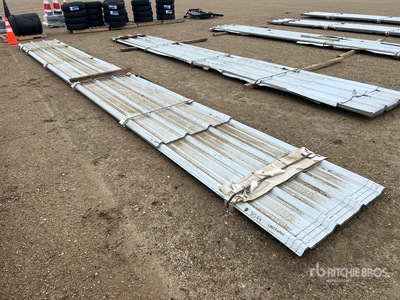 Quantity of 25 ft Corrugated Steel Roofing (Unused)