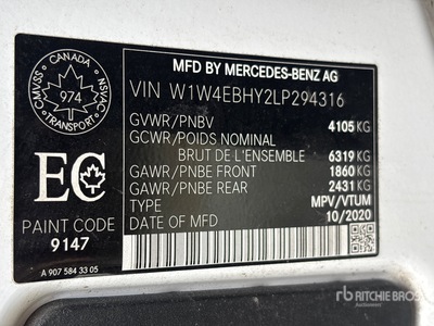 2020 Mercedes-Benz SPRINTER 2500 Furgoneta de carga