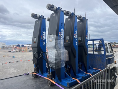 Quantity of (6) LiftMax Levanta PMEV8 6.5 ton Portable (7.5t per post or 45000kgs lift capacity) Wireless Battery Electric Mobile Column lifts Vehicle Lift