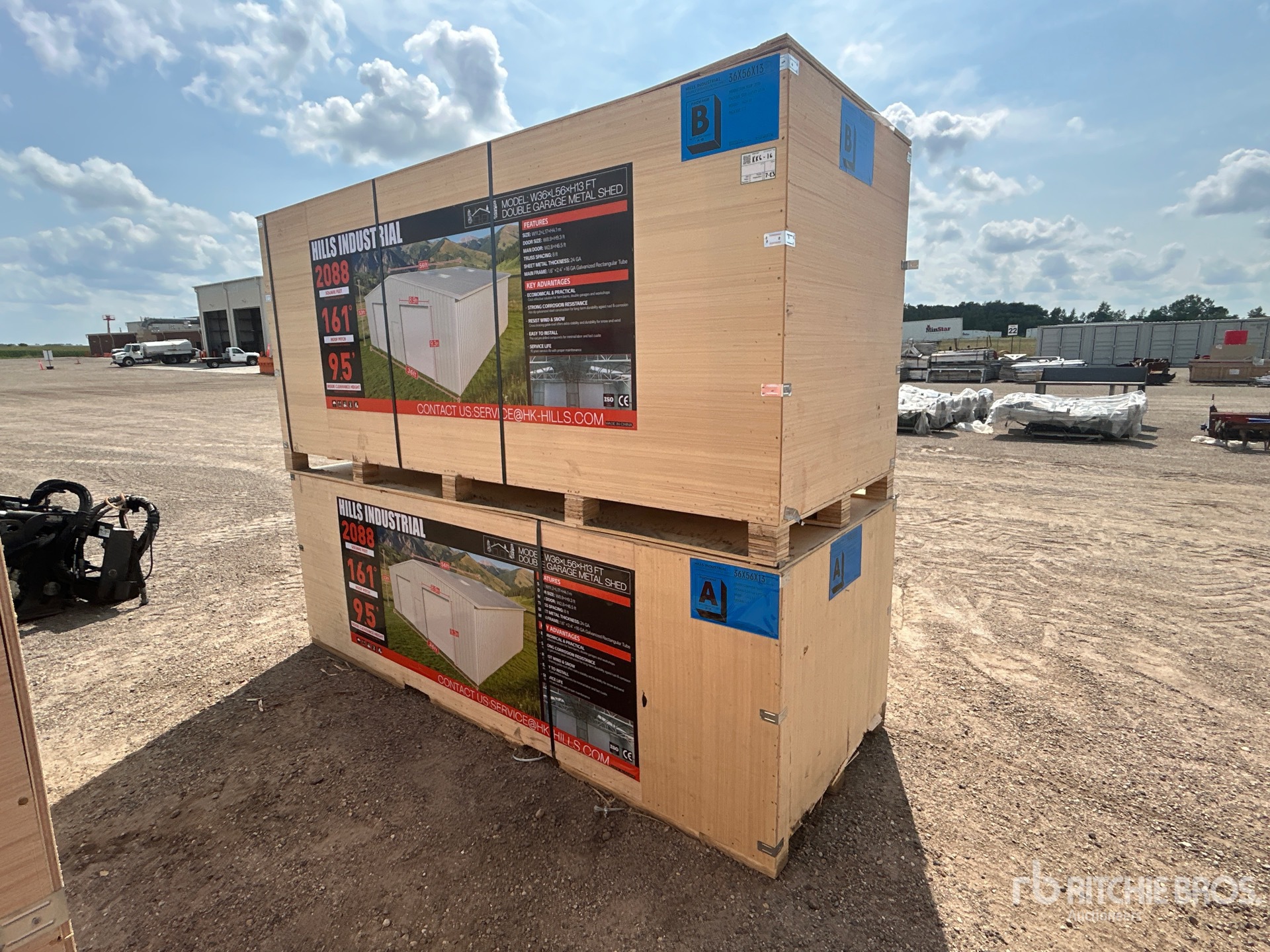 2026 HIlls Industrial x 13 ft Double Garage Metal Shed (Unused)