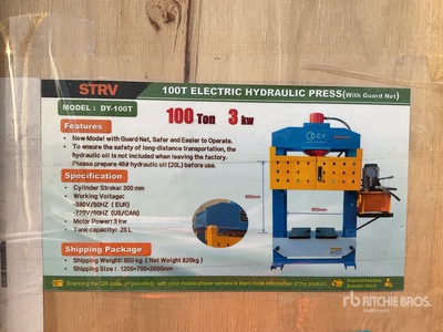 2026 STARVOX DY-100T 100 ton Electric/Hydraulic Prensa de taller (Unused)