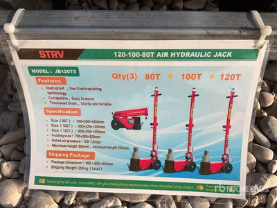 Quantity of (3) 2026 STARVOX JB120TS Qty （3）AIR/HYDRAULIC FLOOR Gato (Unused)