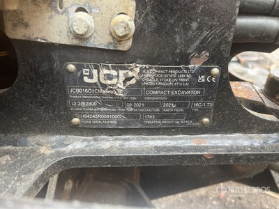 2021 JCB 16c-1 Mini Excavator