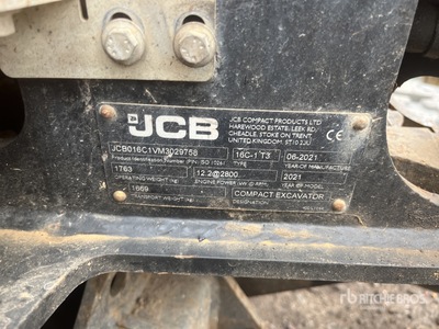 2021 JCB 16c-1 Mini Excavator