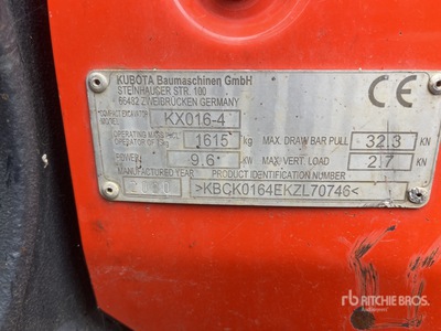 2020 Kubota KX016-4 Mini Excavator