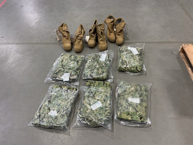 (23) Working Parkas, (6) Pairs of Combat Boots & Assorted Items
