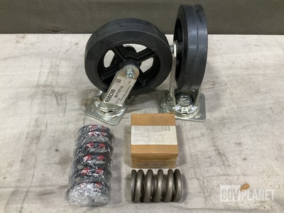 (13) Caster Wheels, (9) Compression Helical Springs & (2) Fabricated Materials