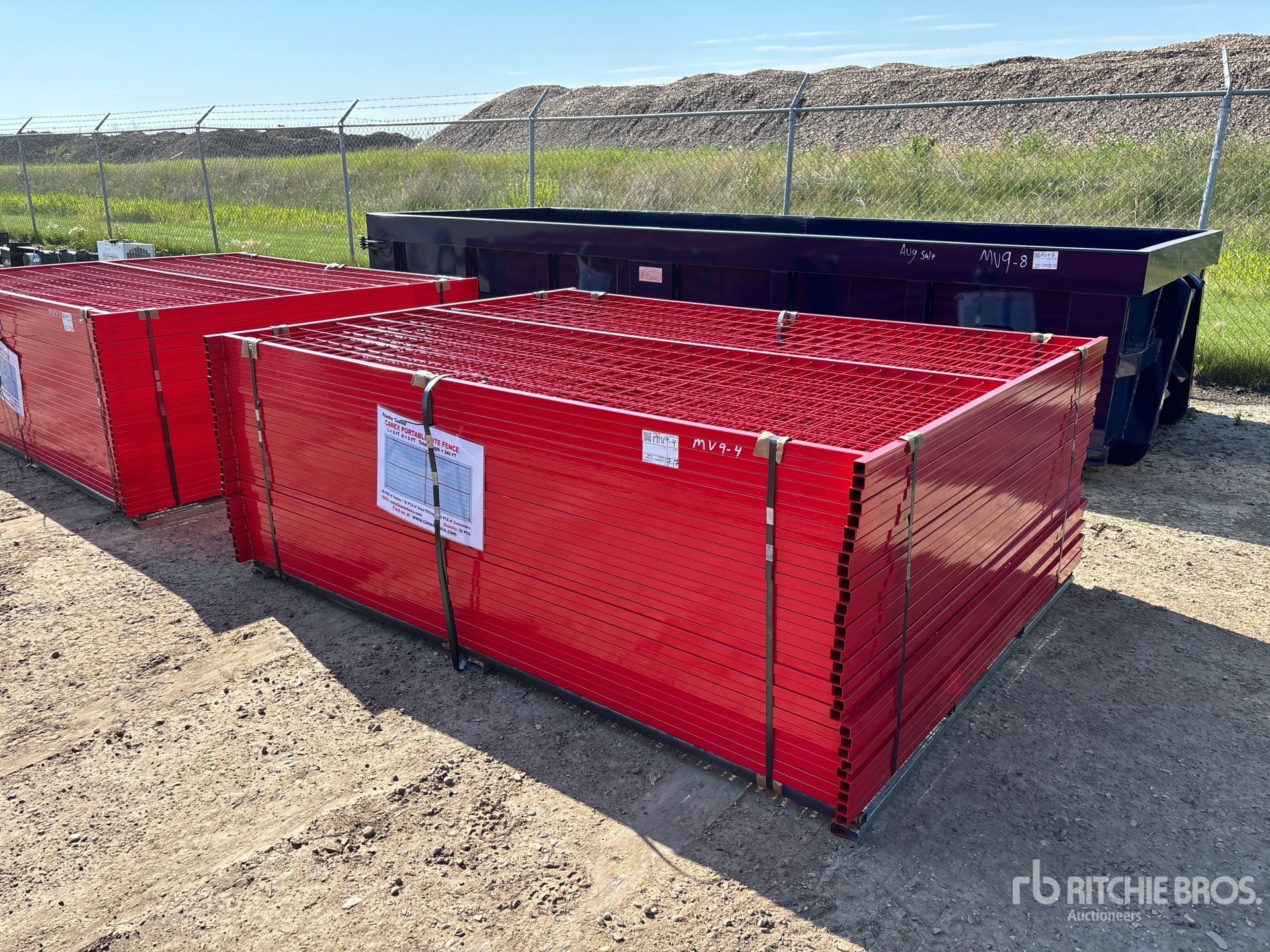 Quantity of (30) Canex 8 ft x 6 ft Powder Coated Site Fence (Unused)