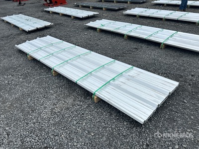 Quantity of (50) 2025 Kit Containers 12 ft x 3 ft Raw Galvalume Panels (Unused)