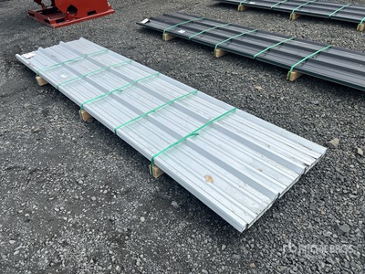 Quantity of (50) 2025 Kit Containers 12 ft x 3 ft 1 in Raw Galvalume Panels (Unused)