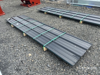 Quantity of (50) 2025 Kit Containers 12 ft x 3 ft 1 in Black Galvalume Panels (Unused)