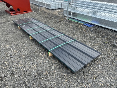 Quantity of (50) 2025 Kit Containers 12 ft x 3 ft 1 in Black Galvalume Panels (Unused)