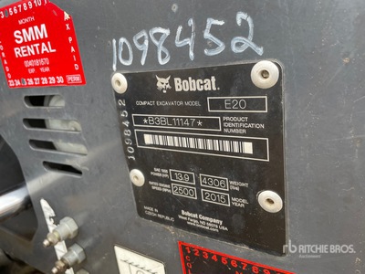 2015 Bobcat E20 Mini Excavator