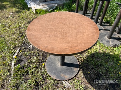 Quantity of (8) Round Table with Steel Legs