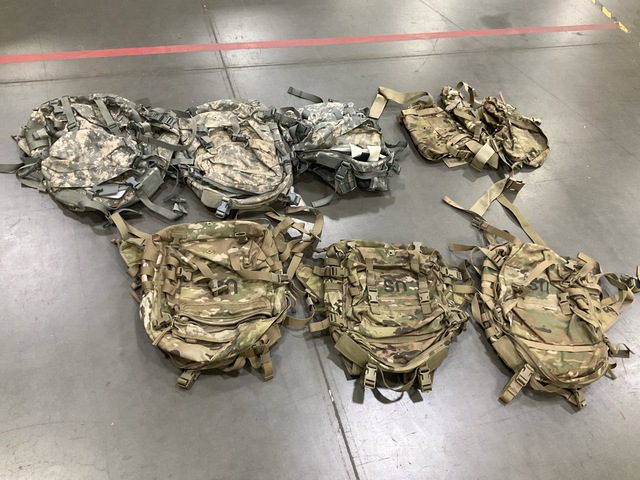 (6) Assault Packs, (35) Waist Packs, (6) Field Packs & Assorted Items