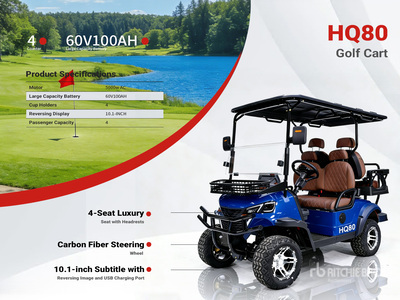 2026 HQ80 Electric Blue Four-Seater Golf Cart (Unused)