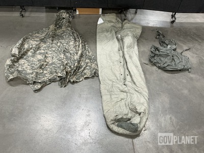 (38) Wet Weather Ponchos, (21) Sleeping Bags, (116) Stuff Sacks & Assorted Items