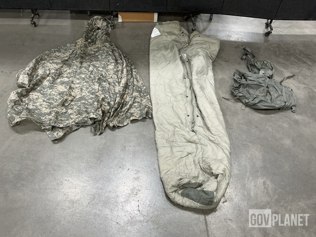 (38) Wet Weather Ponchos, (21) Sleeping Bags, (116) Stuff Sacks & Assorted Items