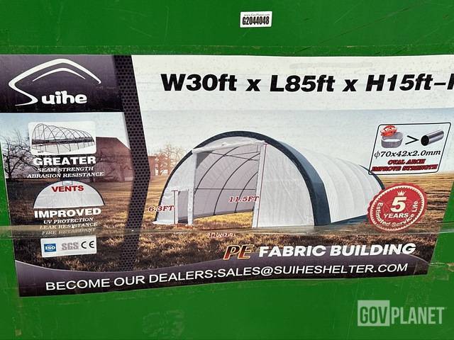 30 x 85 x 15 Suihe Fabric Storage Building Ship Dims: 115x29x46 3087lbs Storage Building