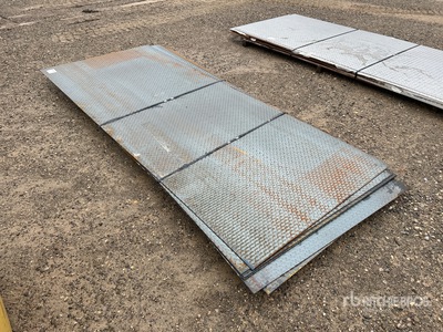 Quantity of (6) 4 ft x 10 ft Steel Check Plates