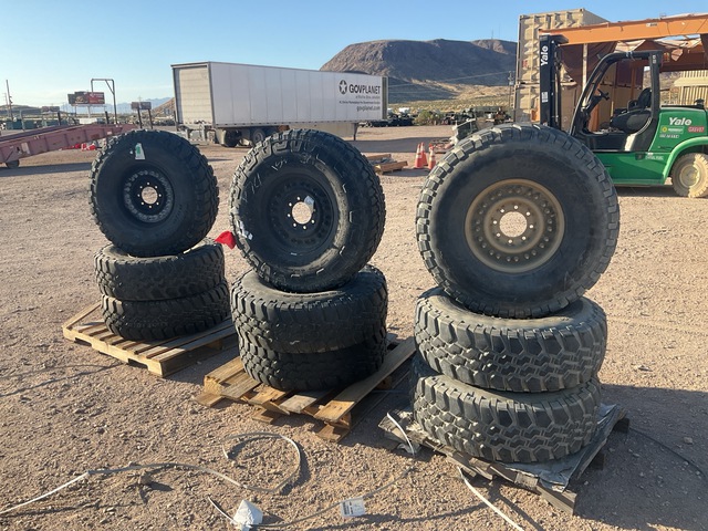 (9) 37x12.50R16.5 Tires w/Wheels