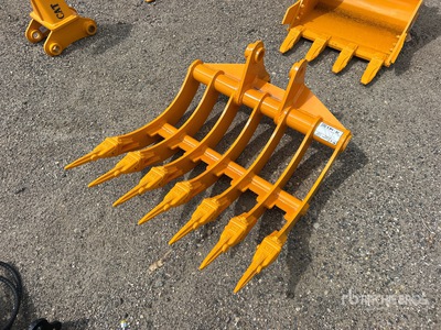 2026 GIYI 32 in Excavator Rake - Fits Cat 305 (Unused)