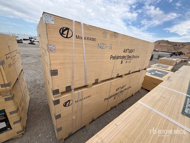 2026 KJ K4080 80 ft x 40 ft Prefabricated Metal Frame Storage Building (Unused)