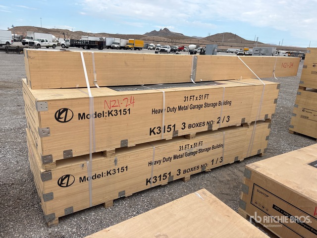 2026 KJ K3151 51 ft x 31 ft Heavy Duty Metal Garage Storage Building (Unused)