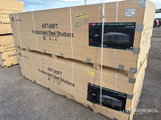 2026 KJ K4080 80 ft x 40 ft Prefabricated Metal Frame Storage Building (Unused)