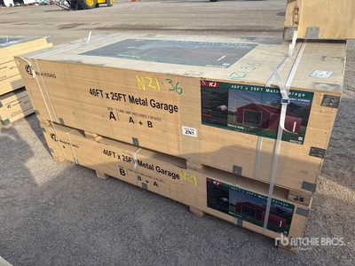 2026 KJ K2545G 25 ft x 46 ft Metal Garage (2 boxes) Bâtiment d'entreposage (Unused)