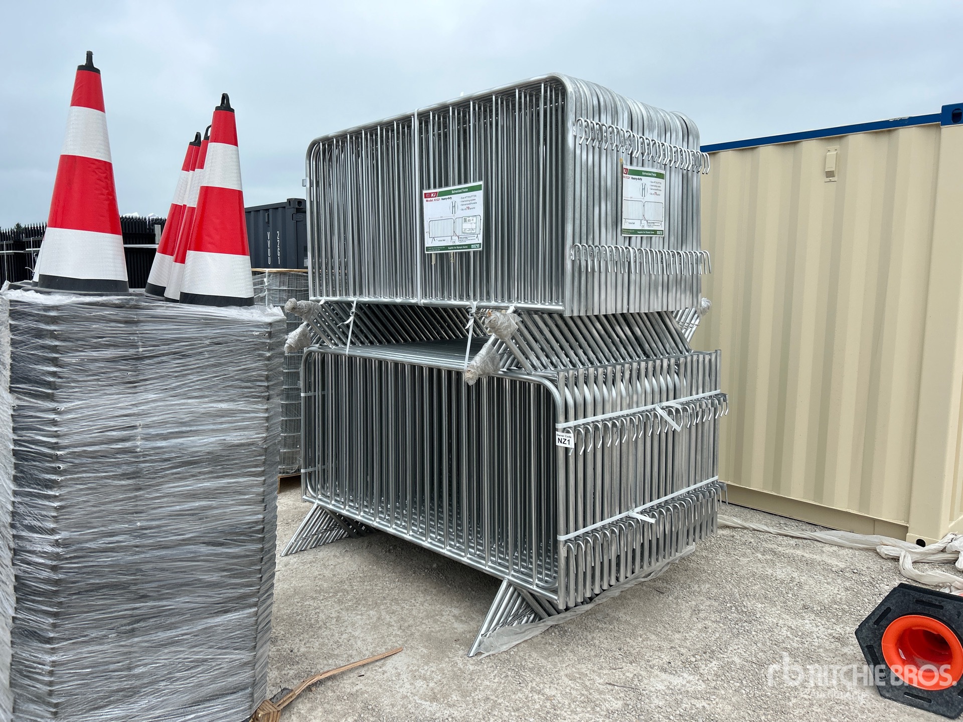 Quantity of (70) 2026 KJ K1221 Crowd Control Galvanized Barrier (Unused)