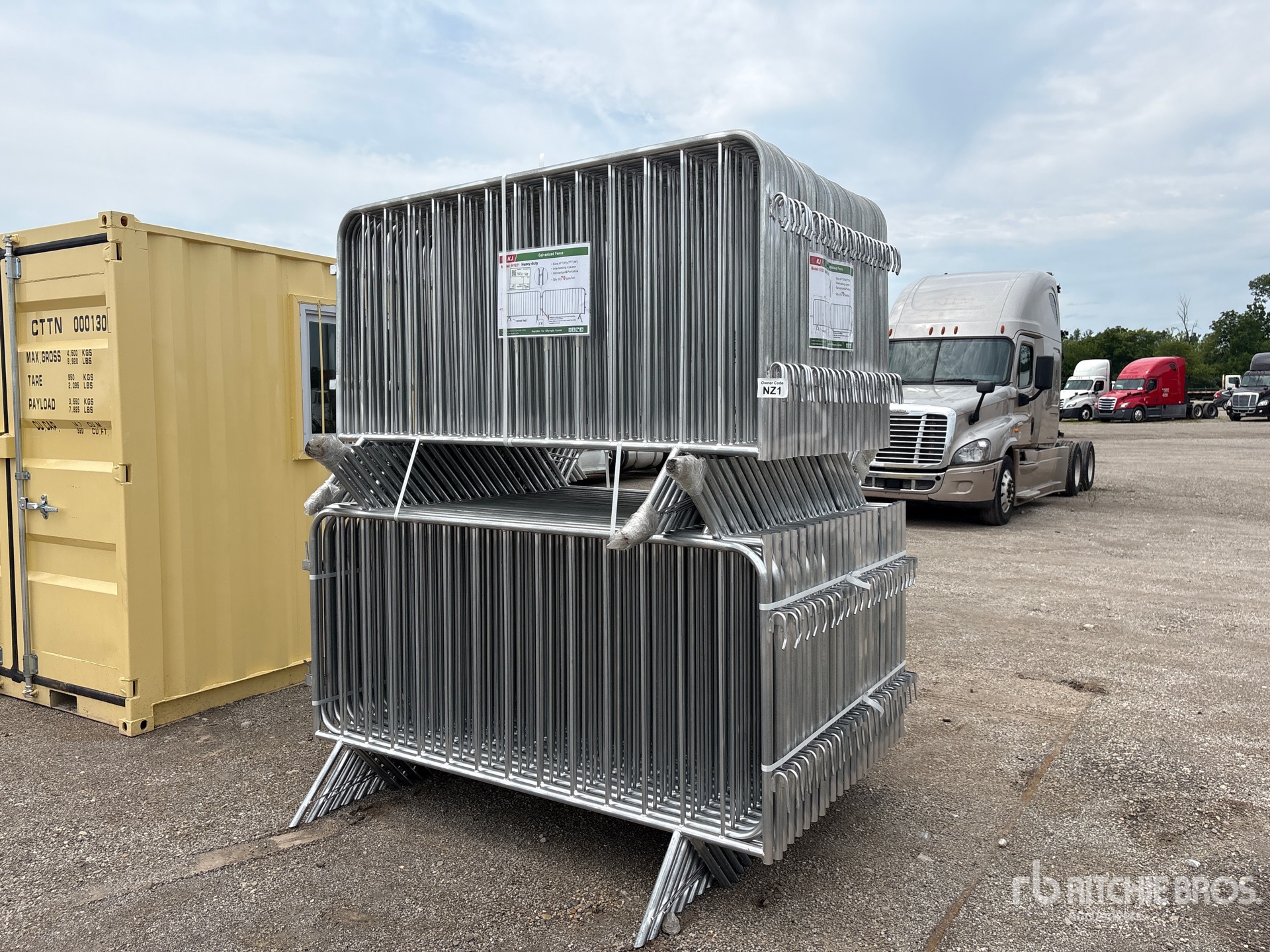 Quantity of (70) 2026 KJ K1221 Crowd Control Galvanized Barrier (Unused)