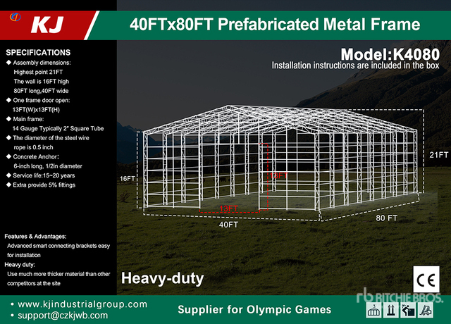2026 KJ K4080 Prefabricated Metal Frame (Unused)