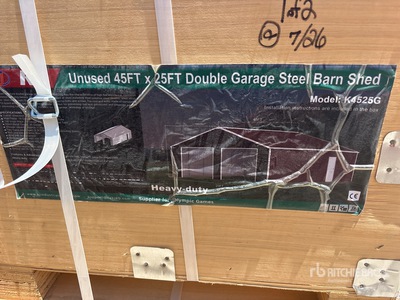 2026 KJ K4525G 45ft x 25 ft Metal Garage Storage Building (Unused)