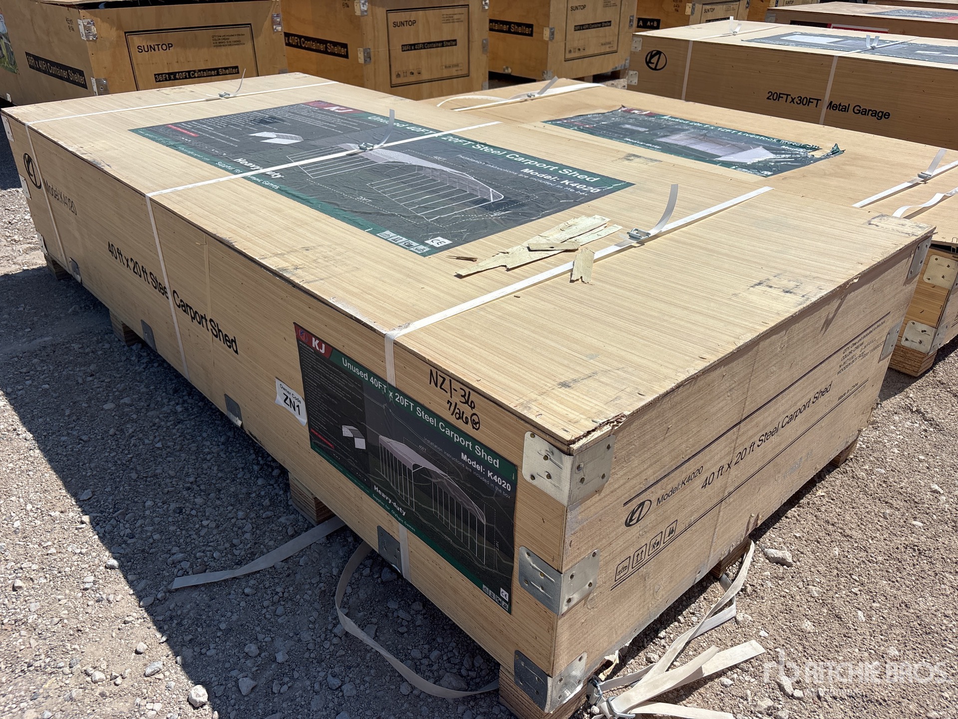 2026 KJ K4020 40 ft x 20 ft Steel Carport Shed (Unused)
