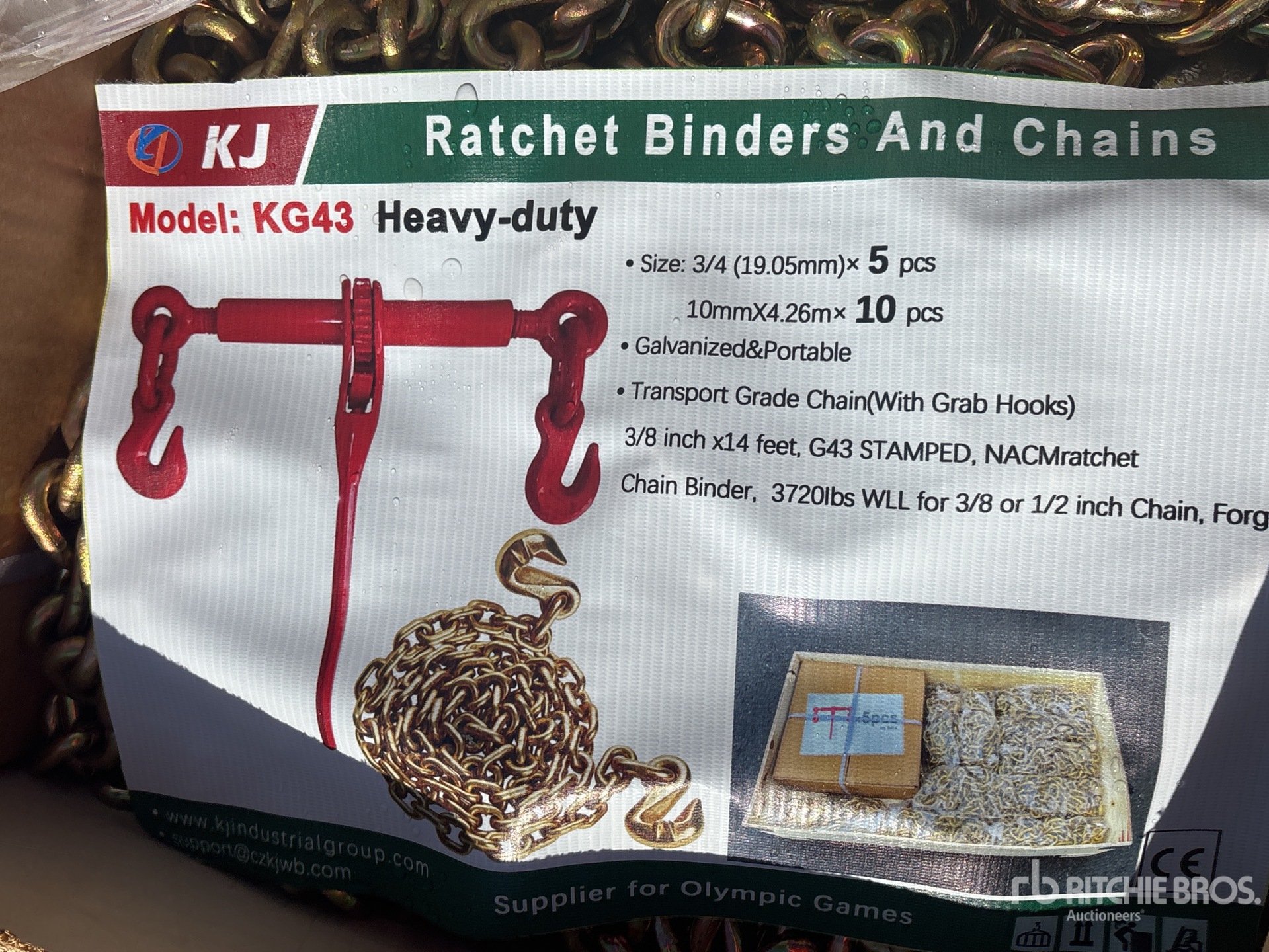 Quantity of 2026 KJ KG43 9200 lb Chains & Binders (Unused)