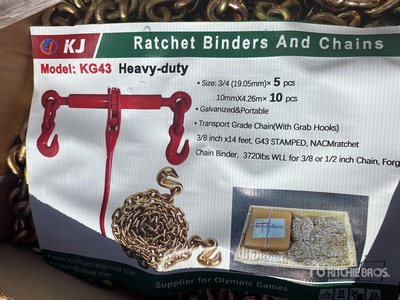 Quantity of 2026 KJ KG43 9200 lb Chains & Binders (Unused)