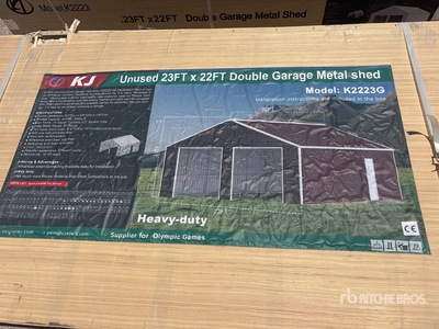 2026 KJ K2223G 22 ft x 23 ft Double Metal Garage 貯蔵庫 (Unused)