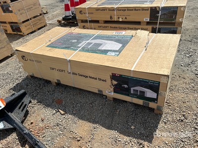 2026 KJ K2223 23 ft x 22 ft Double Garage Metal Shed Storage Building (Unused)