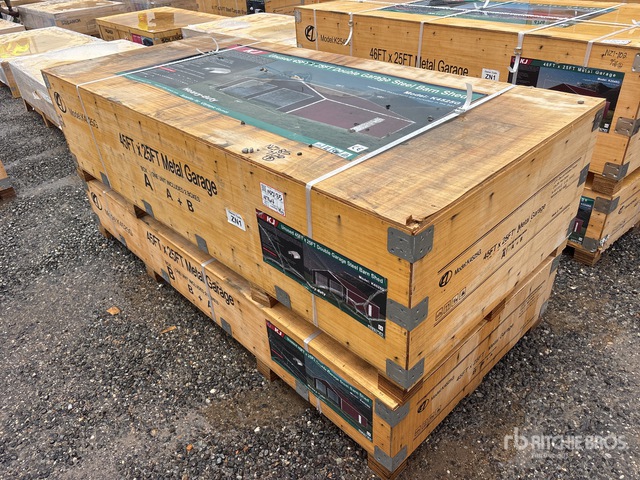 2026 KJ K4525G 45 ft x 25 ft Metal Garage Storage Building (Unused)