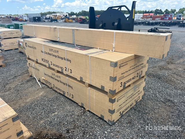2026 KJ K3151 31 ft x 51 ft Heavy Duty Metal Garage Storage Building (Unused)