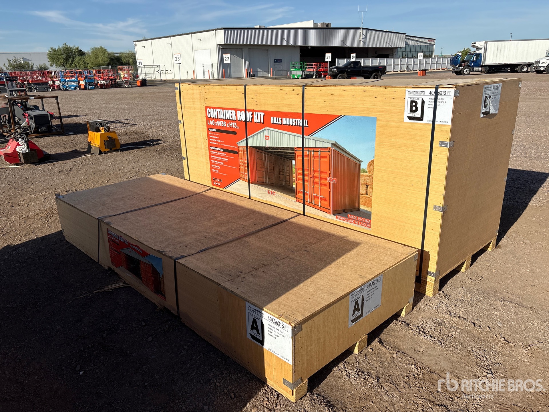 2026 HIlls Industrial 36 ft x 40 ft Container Roof Kit Storage Canopy (Unused)