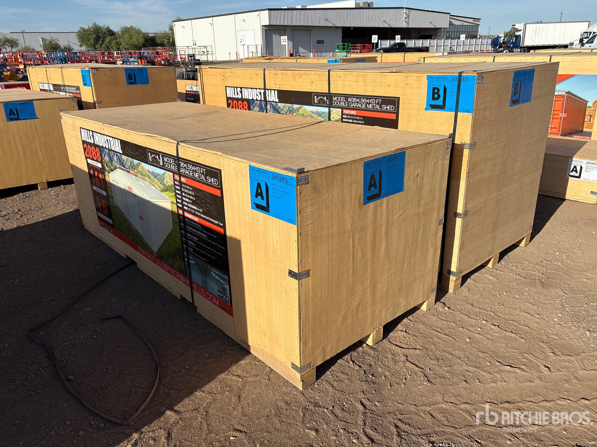 2026 HIlls Industrial 36 ft x 56 ft x 13 ft Double Garage Metal Shed (Unused)