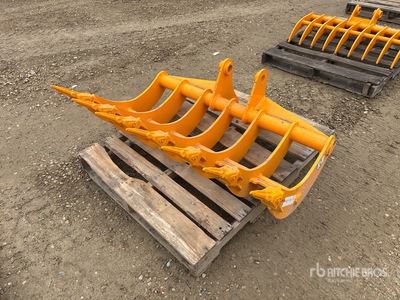 2026 GIYI 48 in Excavator Rake - Fits Cat 307 (Unused)