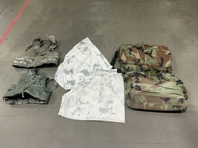 (78) Field Pack Covers, (9) Flyer's Helmet Bags & Assorted Items