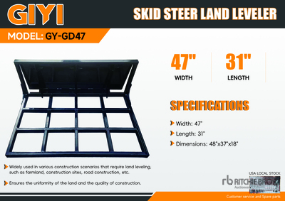 2026 GIYI GY-GD47 47 in Land Leveler (Unused)